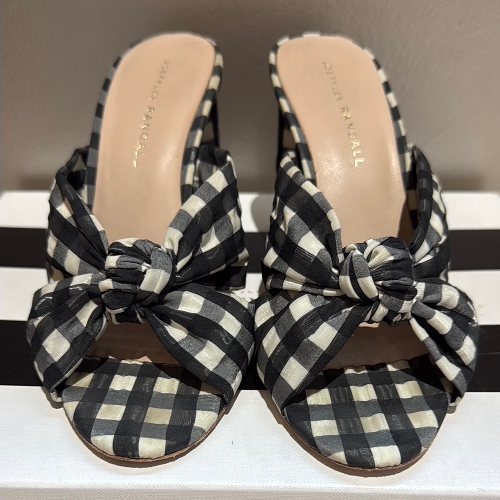 Women's Black and White Gingham Heels